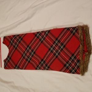 Red Plaid Round 48" Christmas Tree Skirt NEW